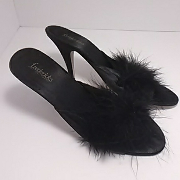 feather mule slippers